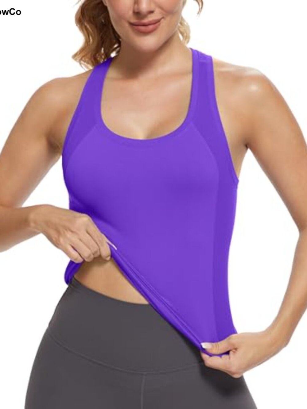 Women's Racerback Workout Tank Top Seamless Yoga Athletic Shirt